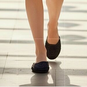 Vintage Beaded Satin Street Slippers NWT IN BOX Gorgeous